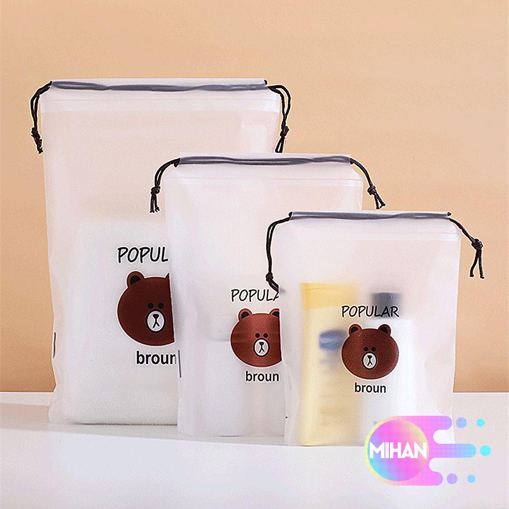 Bộ 1 / 3 túi đựng mỹ phẩm màu sắc trong suốt họa tiết hoa hoạt hình đáng yêu thiết kế chống thấm nước (có bán lẻ)