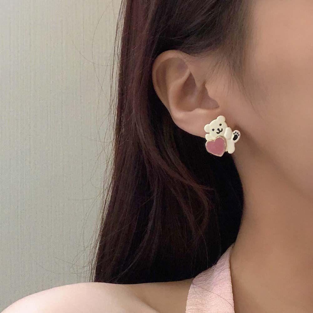 Bông Tai Hình Trái Tim Phong Cách Hàn Quốc Ngọt Ngào