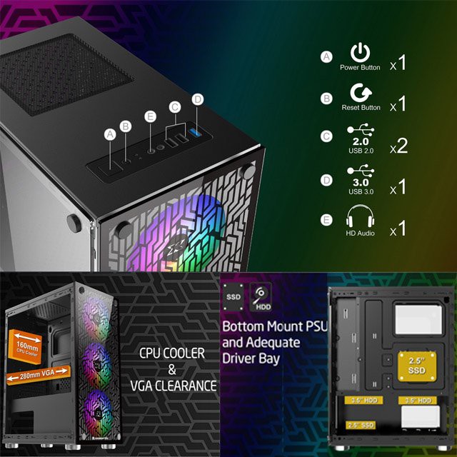 [Kèm 4 fan] Vỏ case Xigmatek NYX  M - ATX, 2 mặt kính cường lực, thùng CPU bảo hành 12 tháng - AT Com | BigBuy360 - bigbuy360.vn