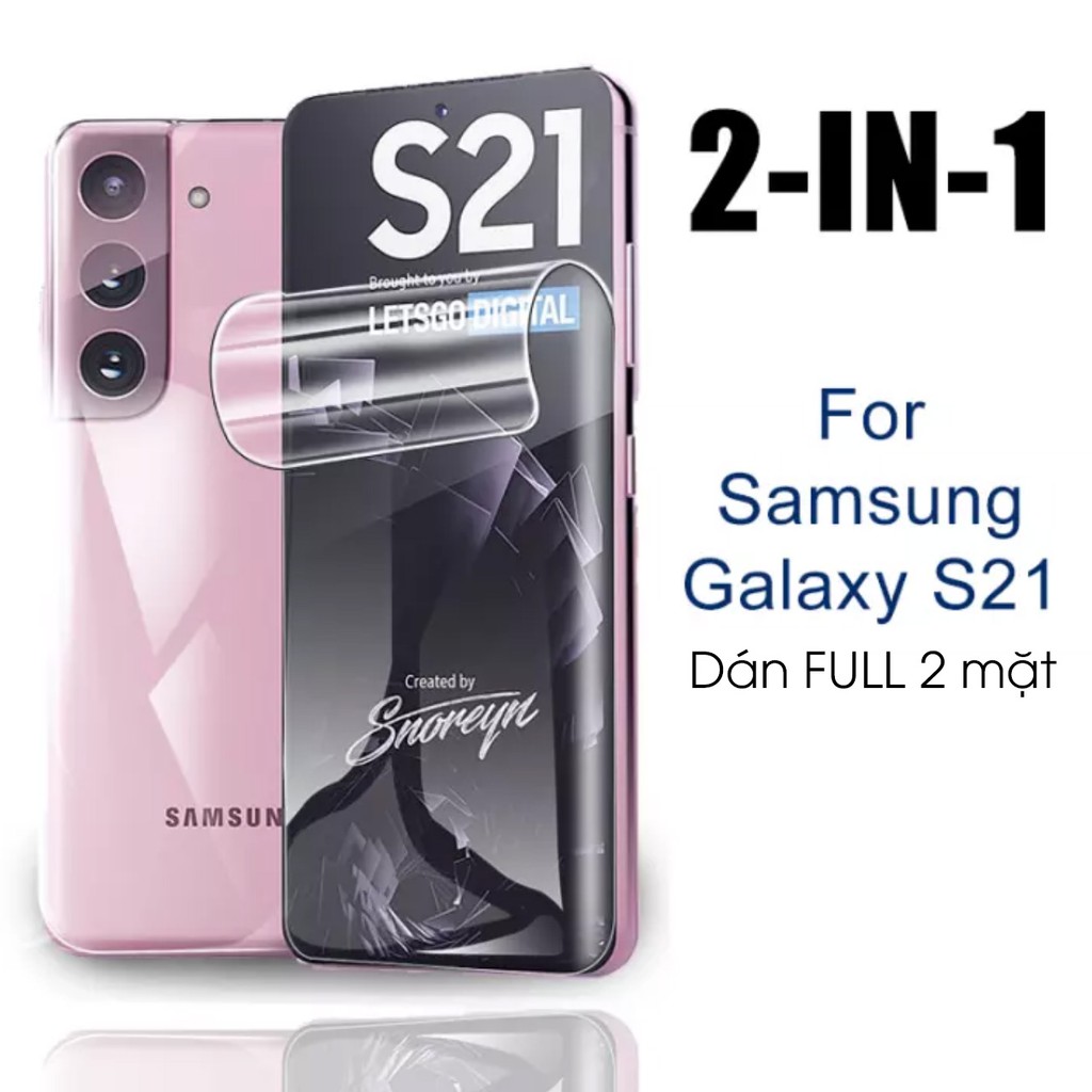 Miếng dán cường lực Samsung S21 Ultra, S21 Plus, S21 Full 2 mặt trước sau, dùng cảm biến vân tay siêu nhạy như chưa dán