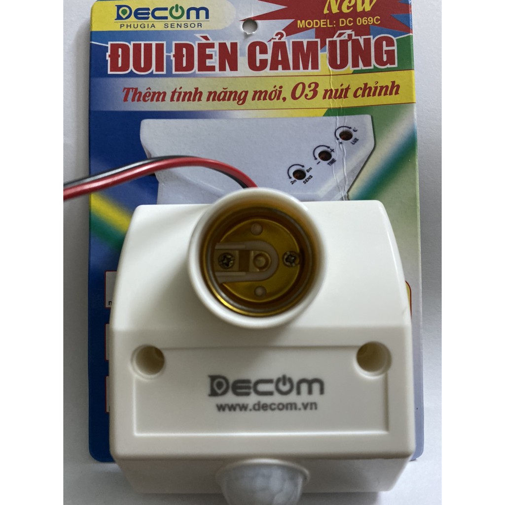 2 đui đèn cảm biến chuyển động 3 nút chỉnh