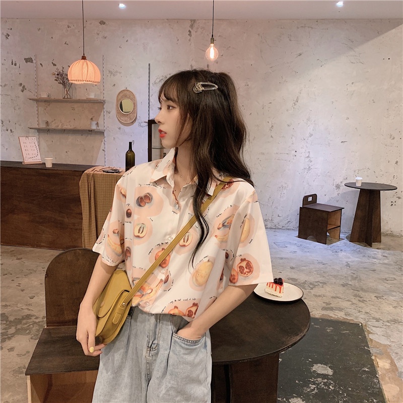 NRVP Áo Sơ Mi Dáng Rộng Thời Trang Hàn Quốc Cá Tính Cho Nữ