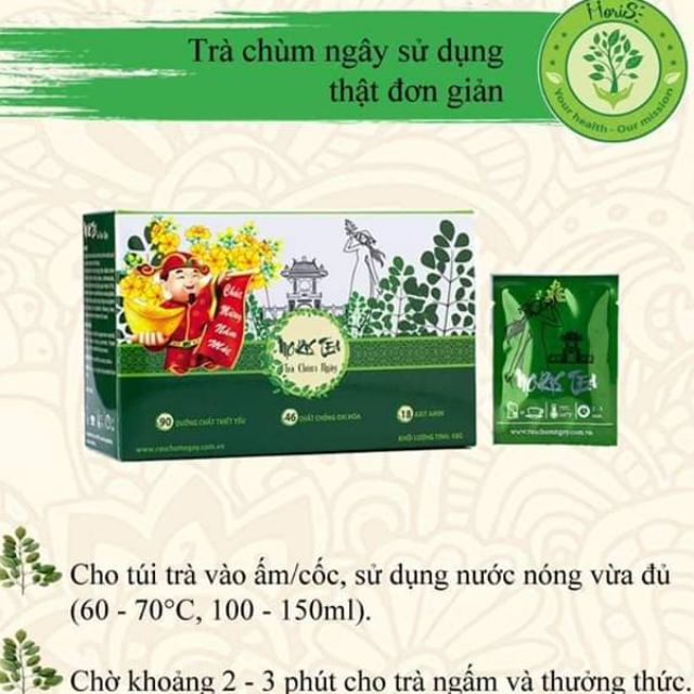 [Masa- Mẫu Tết] Trà chùm ngây túi lọc (24 túi) (Kèm gợi ý giỏ quà)