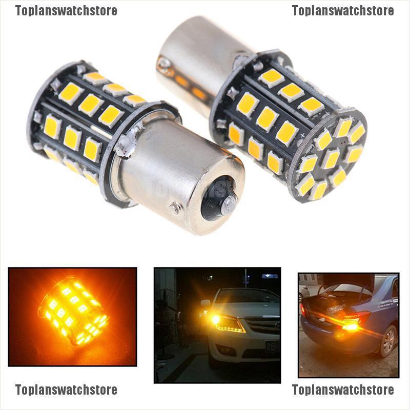 Set 2 Bóng Đèn Xi Nhan 1156 BA15S 2835 33-SMD Ánh Sáng Vàng Cho Xe Ô Tô