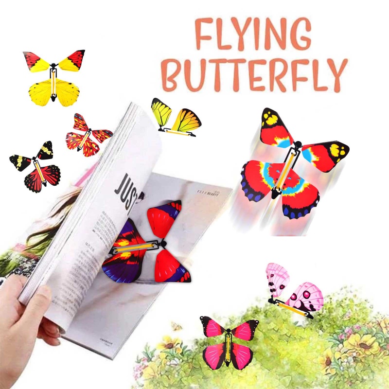 Set 5 Thẻ Bay Ma Thuật Hình Bướm Với Bàn Tay Rỗng Làm Phụ Kiện Ảo Thuật