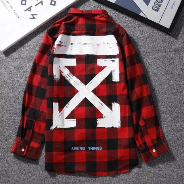 Áo Flannel OFF WHITE Cao Cấp Full Tag Túi Như Real, Áo Sơ Mi Off White (Gin Store)