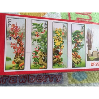 Tranh gắn đá abc tứ quý mới df252