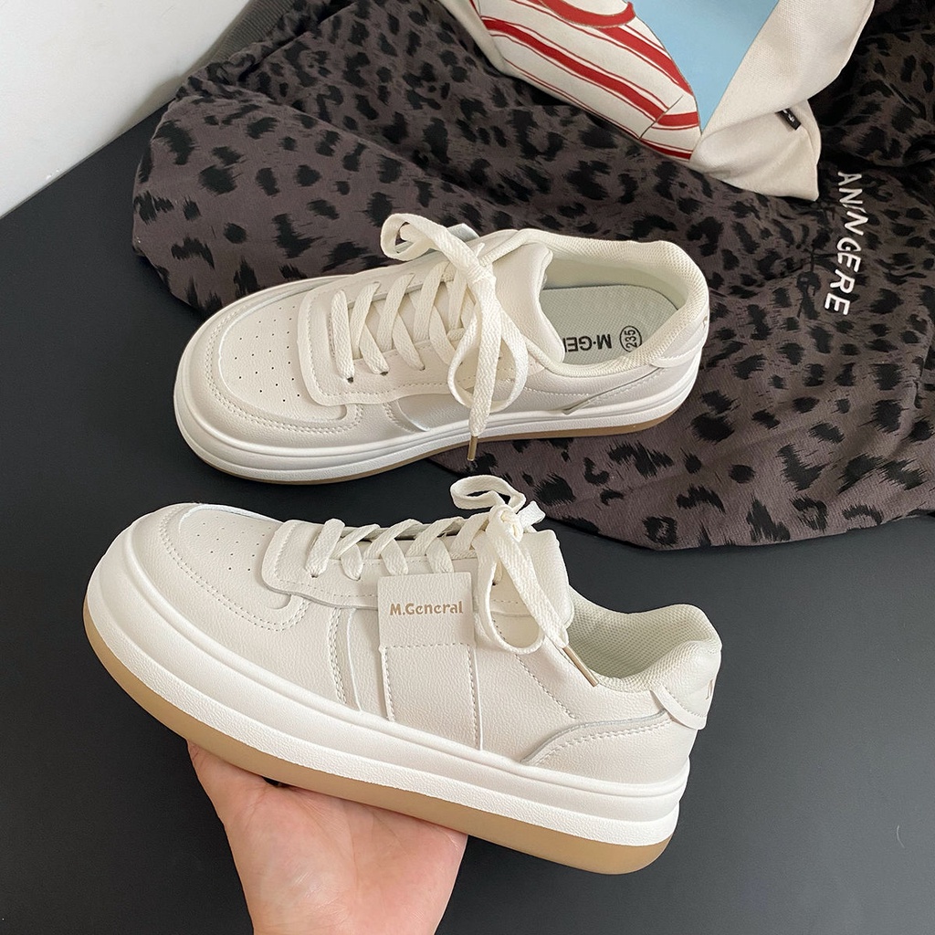 Giày thể thao nữ Ulzzang bò sữa đế bằng bánh mì