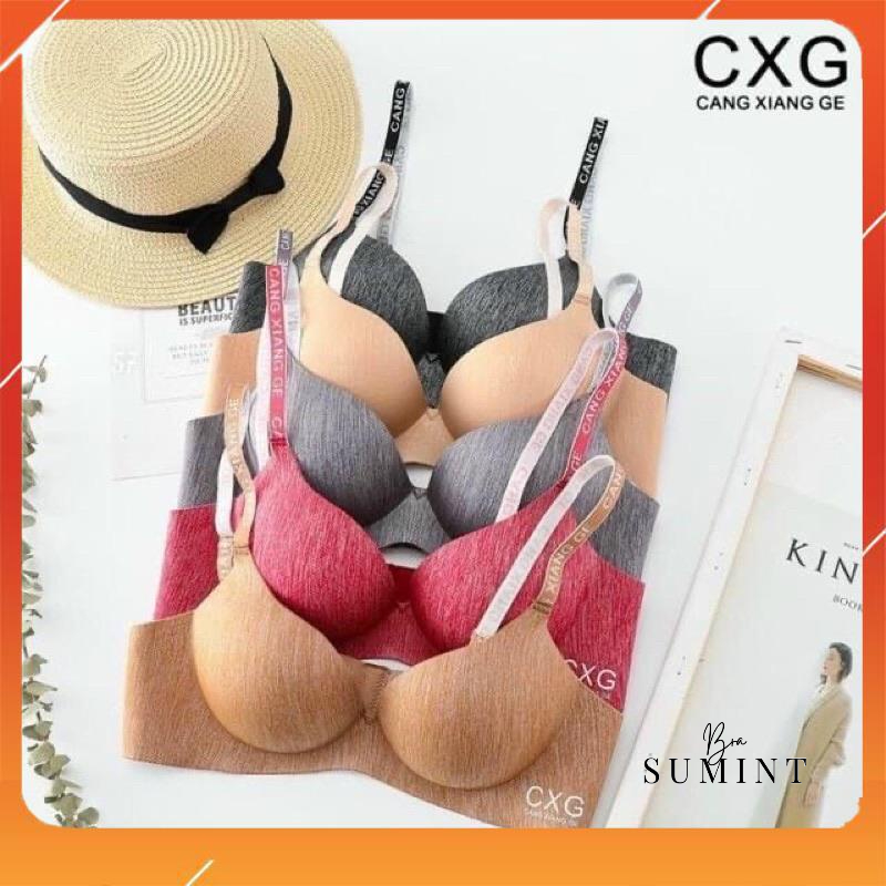 Áo lót nữ su đúc không gọng, nâng ngực, xước dây phối chữ, chip A7243