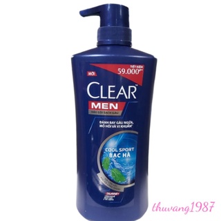 Dầu gội Clear men bạc hà mát lạnh 380g-630g