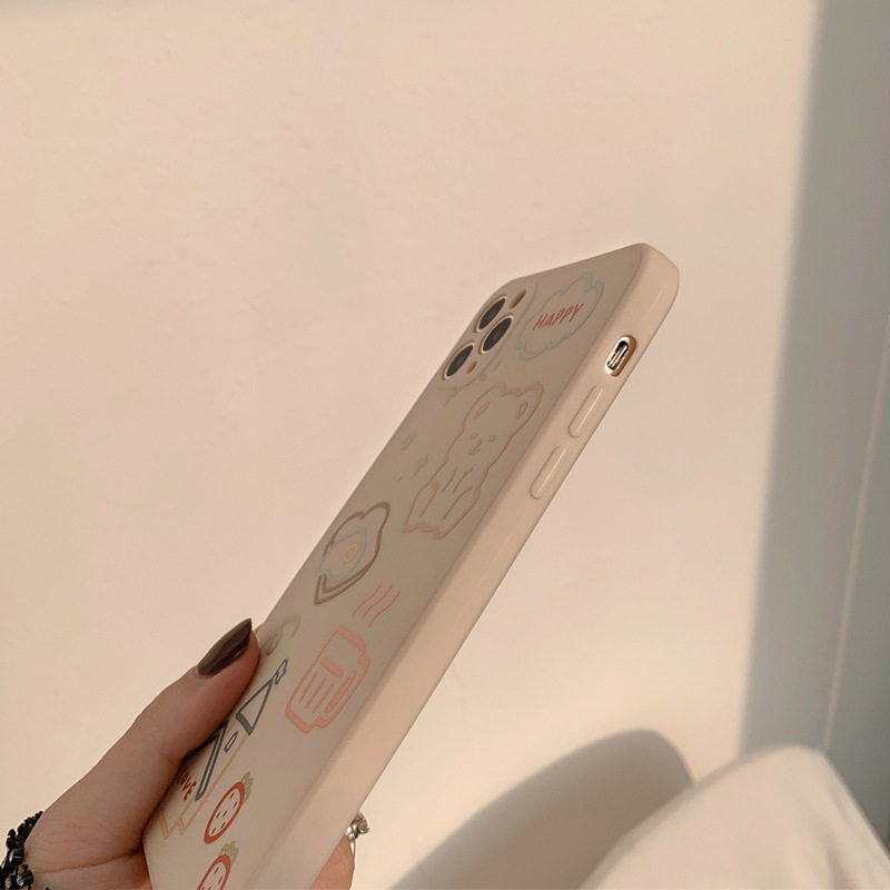 ốp iphone 11 Ốp lưng silicon in hình gấu dễ thương cho iPhone 11 Pro Max X Xr Xs Max 7 8 Plus Se 2020 12 pro max 12 mini 13 pro max 13 mini
