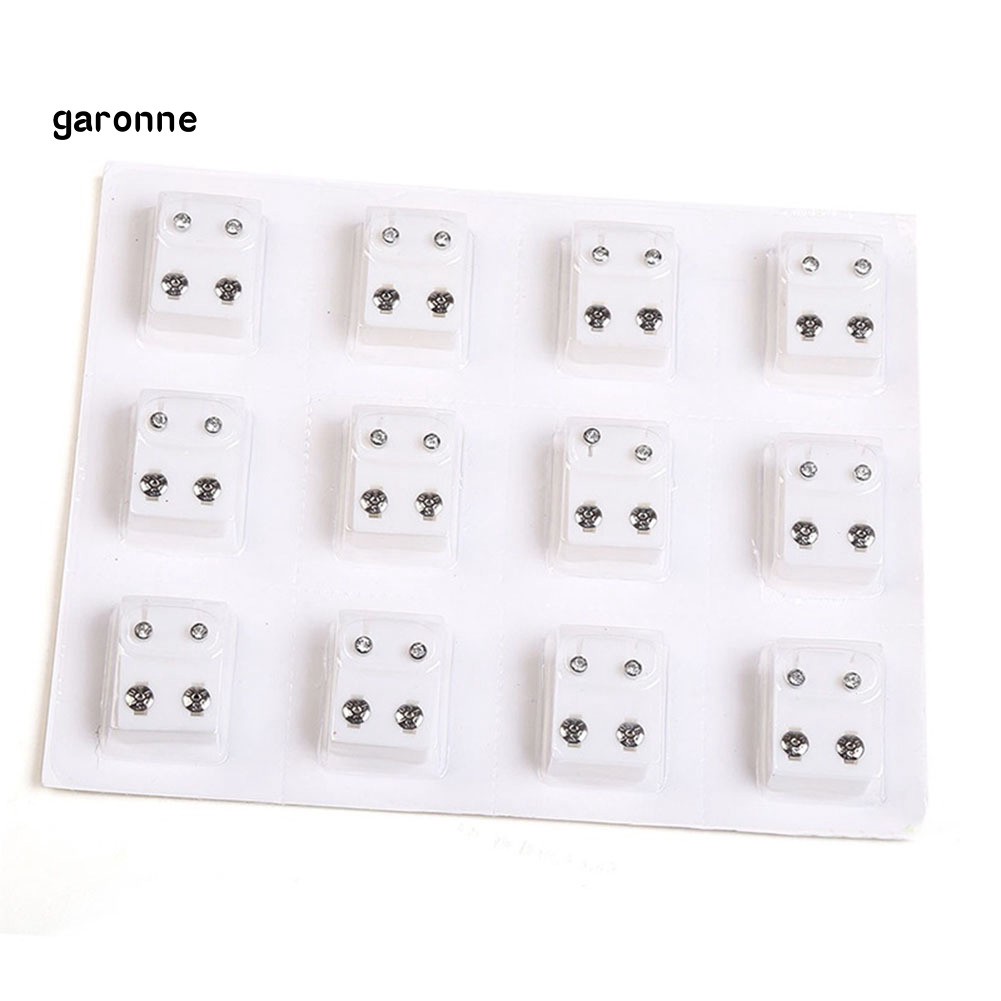 GA_12Pairs Metal Ear Studs Earrings for Piercing Machine Ear Piercing Tool Kit