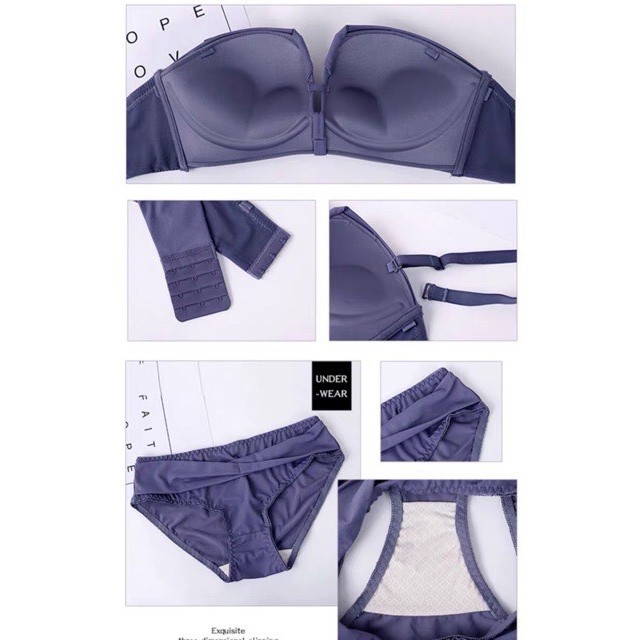 Bộ Đồ Lót Nữ Xoắn Nơ Cao Cấp - Áo Ngực Nữ Su Không Gọng Xoắn Nơ AS87 | BigBuy360 - bigbuy360.vn