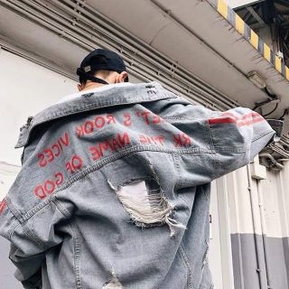 Áo khoác jeans sọc cá tính Unisex