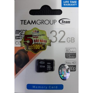 Thẻ nhớ team microsdhc class 10 32gb