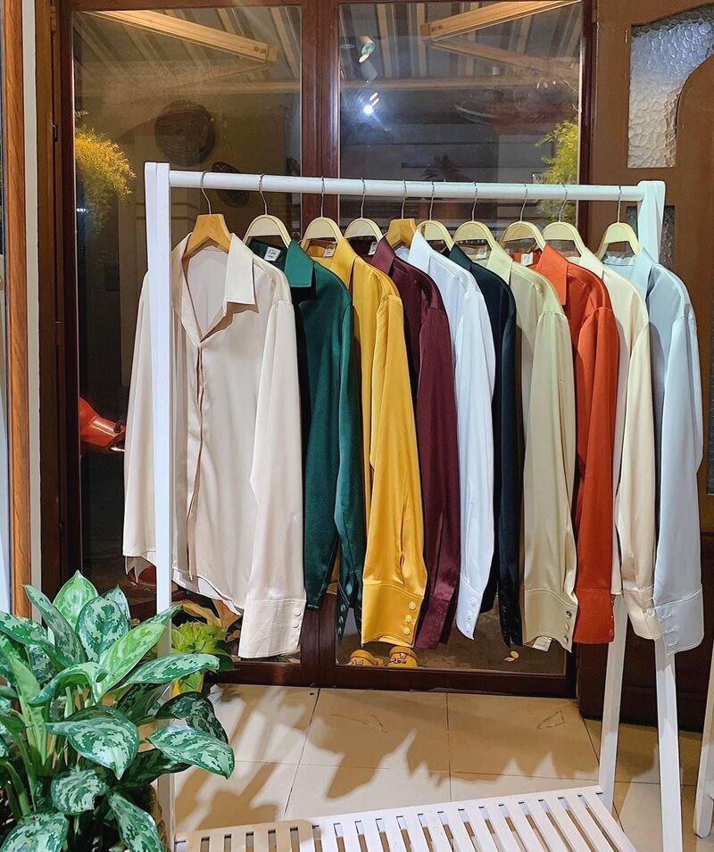 Áo sơ mi lụa trơn cá tính hàng đẹp fom nhỏ