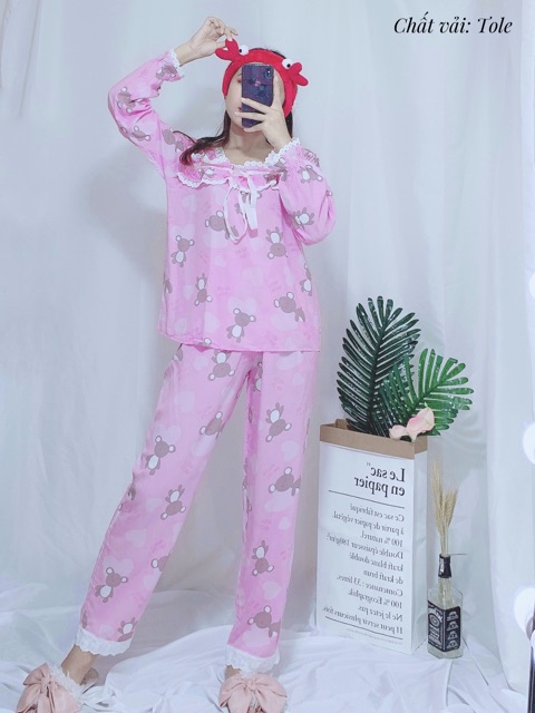 Bộ tole lanh tiểu thư tay dài mẫu mới | BigBuy360 - bigbuy360.vn