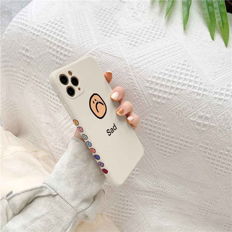 Ốp lưng iphone vuông cạnh hình smile sad 6/6plus/6s/6splus/7/7plus/8/8plus/x/xr/xs/11/12/pro/max/plus/promax -Awifi V5-2