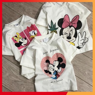 [HOT]  Áo thun cộc tay ZARA in hình mickey chất cotton mềm cho bé gái size 1-5 tuổi [HÀNG ĐẸP]