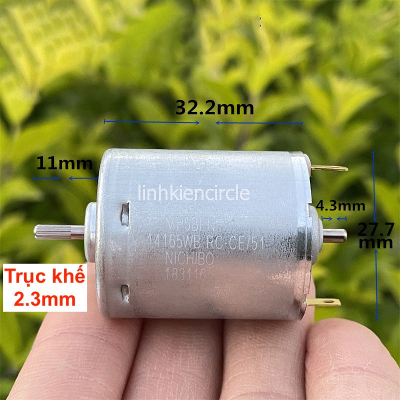 Motor mô tơ 365 điện áp 12V 24V lực mạnh chạy êm tốc độ chậm 4900-9800 vòng - LK0142