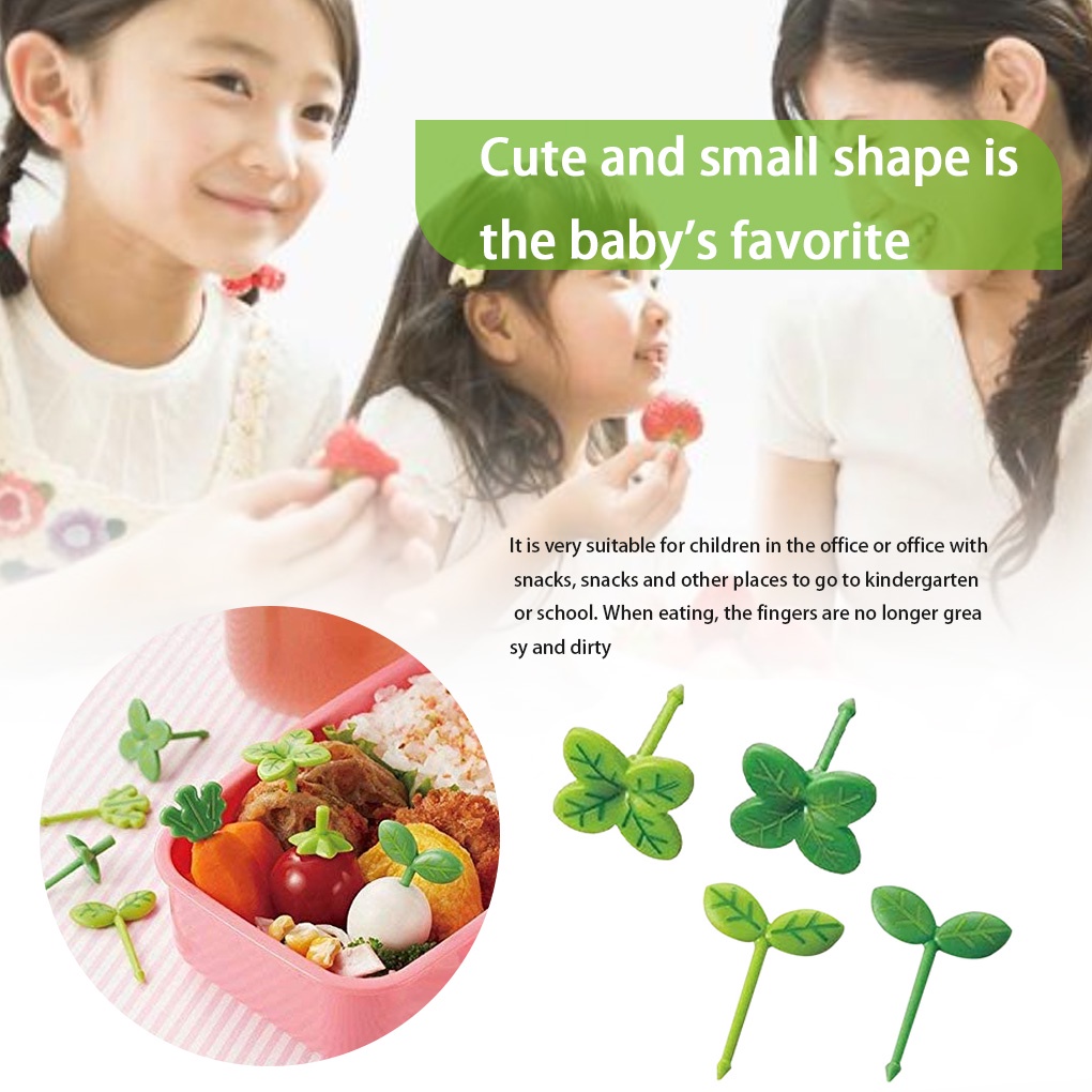 8pcs Fruit Fork Children Toothpick Food Prod Leaves Plastic Decoration Lunch Box Accessory burang
