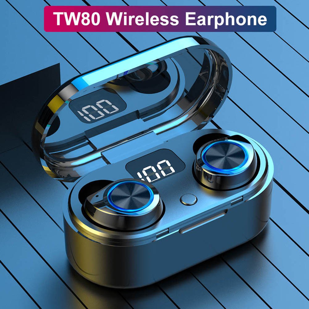 Tai Nghe Nhét Tai Hel + Tw80 Bluetooth 5.0 Tws Không Dây Hiển Thị Màn Hình Kỹ Thuật Số