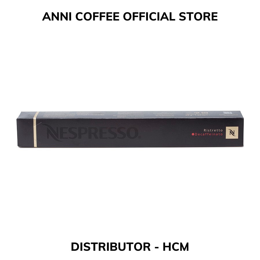 Cà Phê Viên Nén NESPRESSO Chính Hãng Dòng Ristretto Decaffeinato Độ Mạnh 10, New Date 2021, Hộp 10 Viên, NPP Anni Store