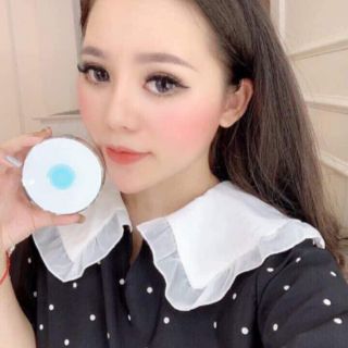 Đầm suông chấm bi pha ren cổ sen