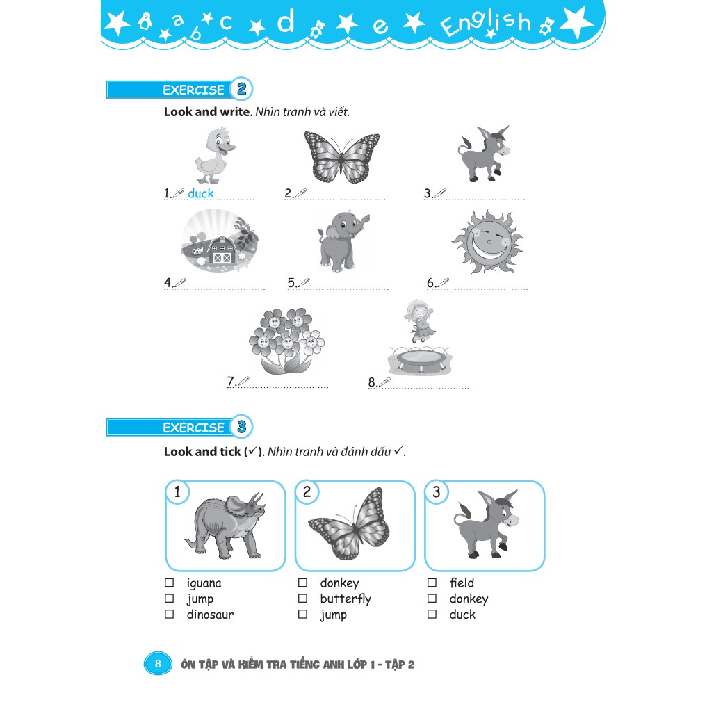 Sách - Ôn tập và kiểm tra tiếng Anh lớp 1 tập 2 (link tải sau sách)