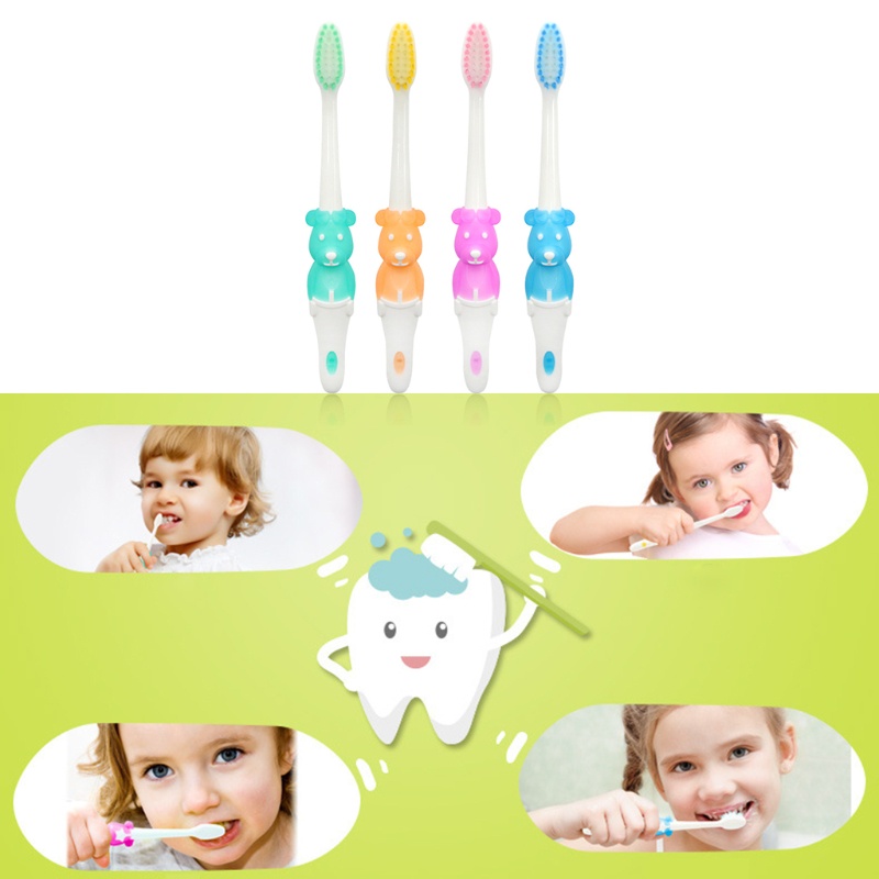 Bàn Chải Đánh Răng Mềm Mại Chống Trượt Có Tay Cầm Hình Bò Sữa Đáng Yêu Cho