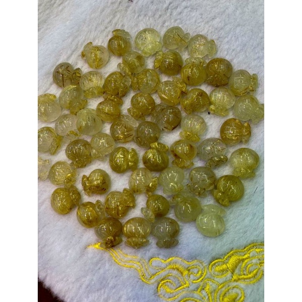 Túi tài lộc đá thanh tẩy thu hút may mắn kích hoạt cung tài lộc