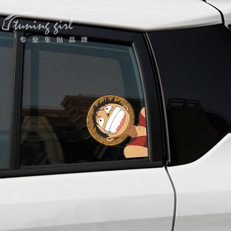 Miếng Dán Trang Trí Nắp Bình Xăng Xe Hơi / Laptop / Máy Tính Bảng Họa Tiết Hoạt Hình ONE PIECE Luffy Portgas Ace