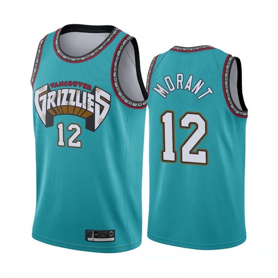 Nba Jersey Grizzly No. Bộ Đồng Phục Bóng Rổ 12 Morant City Màu Xanh Lá / Đen Chất Lượng Cao