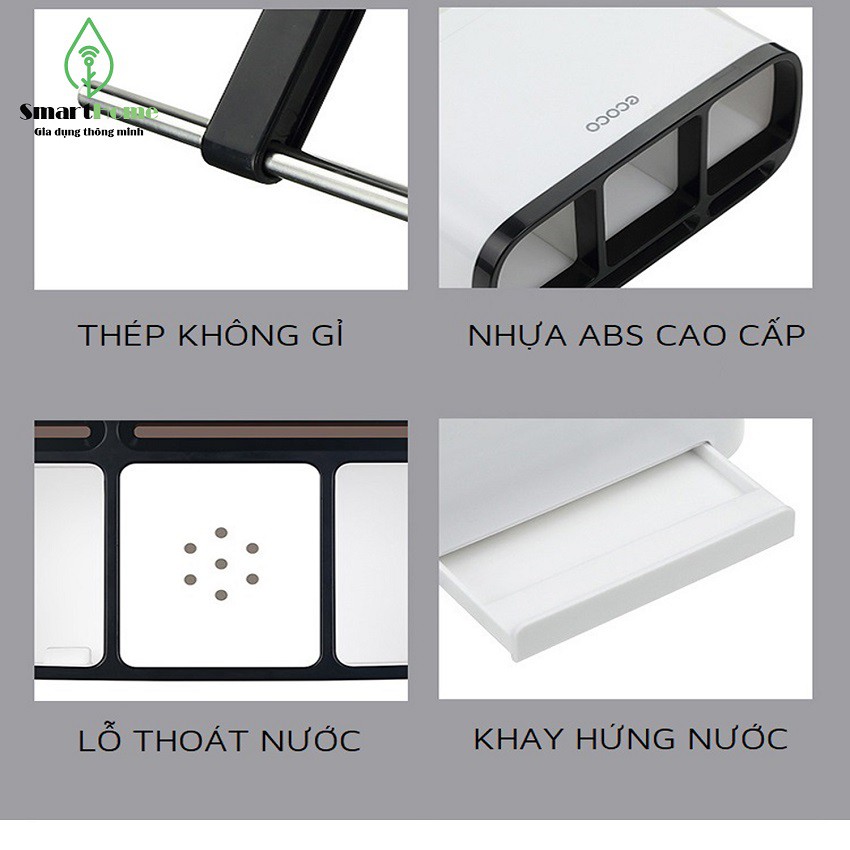 FREESHIP💥Hộp Đựng Đũa Thìa Đồ Nhà Bếp Ecoco E1801, Kệ Đựng Muỗng Thông Minh, Đa Năng, Tiện Lợi, Chất Liệu ABS Cao Cấp