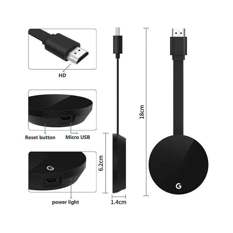 Thiết Bị Chuyển Đổi Màn Hình Dongle Hd 1080p Wifi Không Dây Cho Airplay / Miracast / Dlna Google Chrome