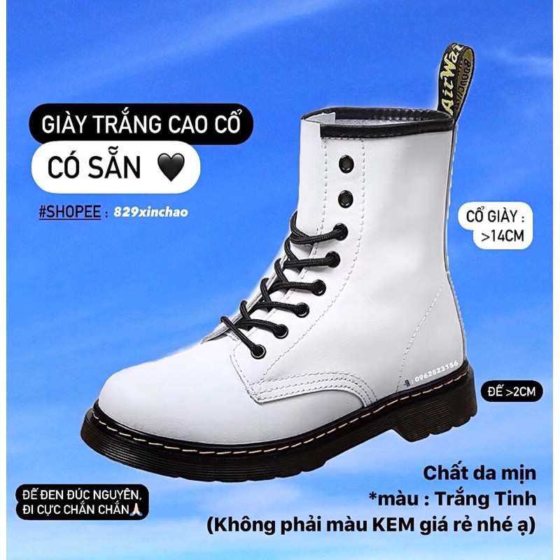 sẵn/ BOOT Trắng da siêu đỉnh. ĐẶT GIAO LUÔN / boot dr ♥︎ giày trắng dr 😘 DA CHUẨN XỊN LOẠI 1 không bong tróc | BigBuy360 - bigbuy360.vn