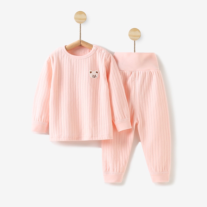 Bộ thu đông cotton dài tay cạp cao cho bé 0-3 tuổi, chất thun cotton cao cấp bền đẹp