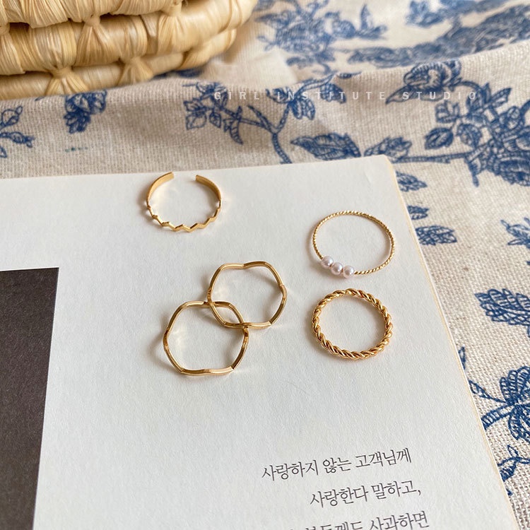 Bộ Nhẫn Thiết Kế Đơn Giản Thời Trang