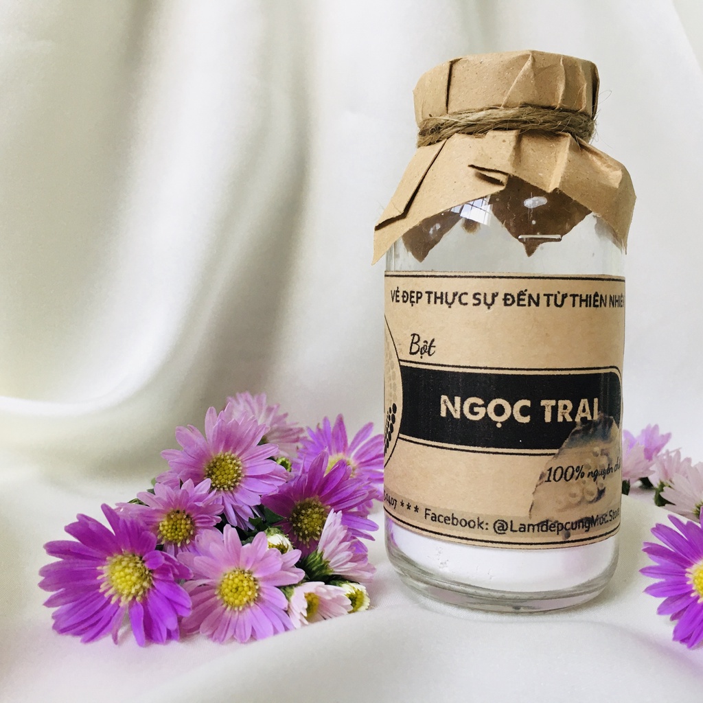 Bột ngọc trai nguyên chất đắp mặt nạ MỘC - tái tạo, dưỡng da trắng hồng, trẻ hóa da túi 10g, chai 100ml handmade