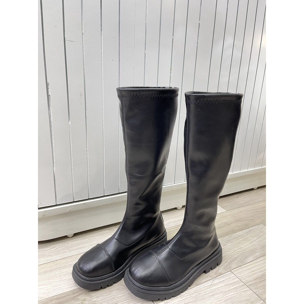 GIAY03 - BOOTS TRƠN DA MỀM LÓT LÔNG KHOÁ SAU