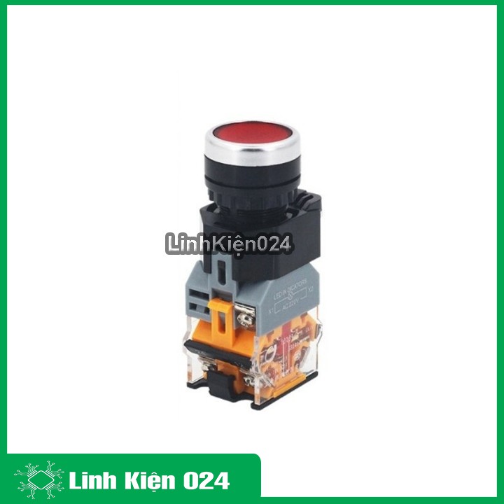 Nút Nhấn Đề Nhả Có Đèn LA38 380V-10A 2 Thường Đóng