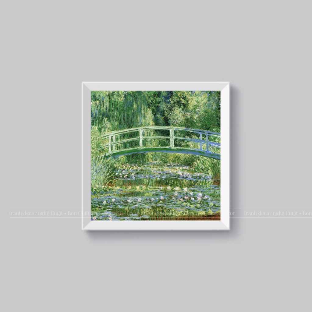 Tranh canvas 💜 NGHỆ THUẬT SIÊU ĐẸP 💜 treo tường Monet - CẦU NHẬT BẢO (AO HOA SÚNG) - decor trang trí phòng