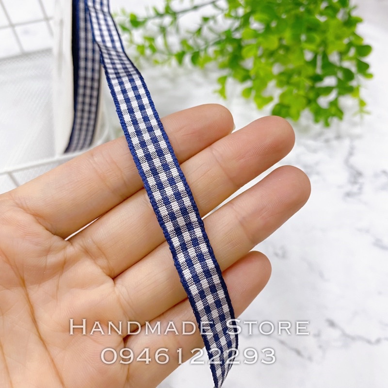 Ruy băng kẻ caro khổ 1cm