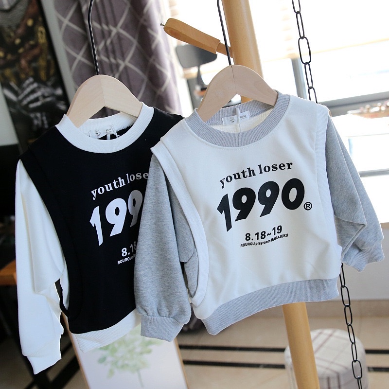Áo nỉ 1990 phong cách Hàn Quốc cho bé
