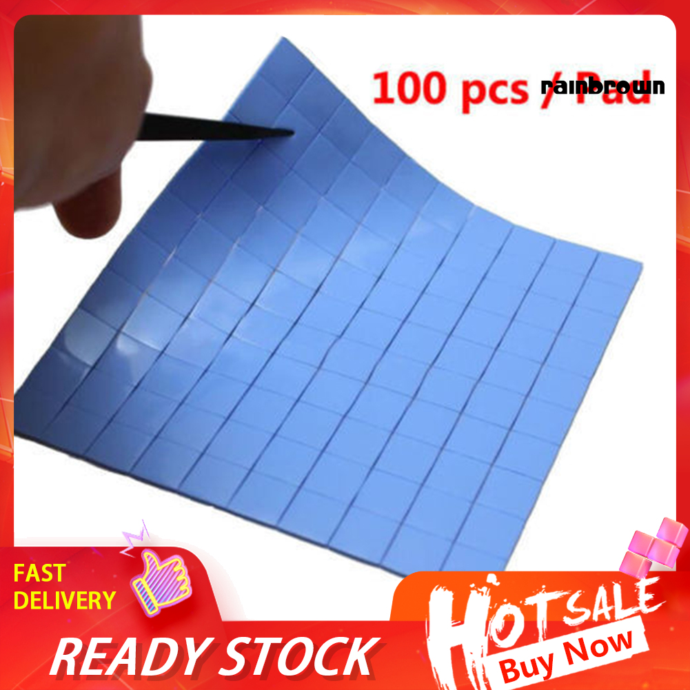 Bộ 100 Miếng Tản Nhiệt Silicone 10x10 X 0.5mm Cho Gpu Vga Ic / Rxdn /
