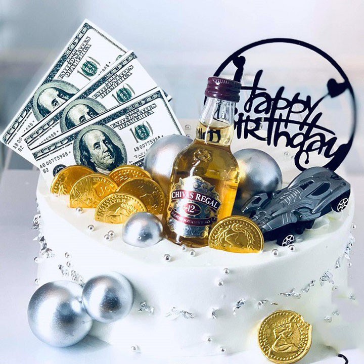 Mô hình chai rượu/bia trang trí bánh sinh nhật