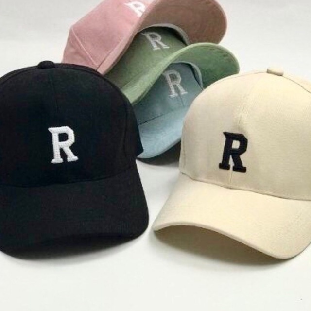 Mũ lưỡi trai thêu chữ R Nón kết chất nỉ nhung cao cấp form unisex nam nữ K30