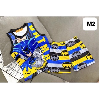 Bộ Cotton lạnh 3D siêu nhân, siêu anh hùng cho bé trai Size 4-8(1BT3D)