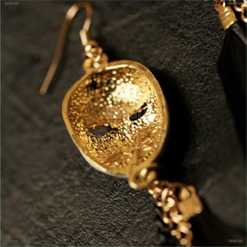 Mặt Nạ Lông Vũ Kim Loại Phối Tua Rua Phong Cách Vintage