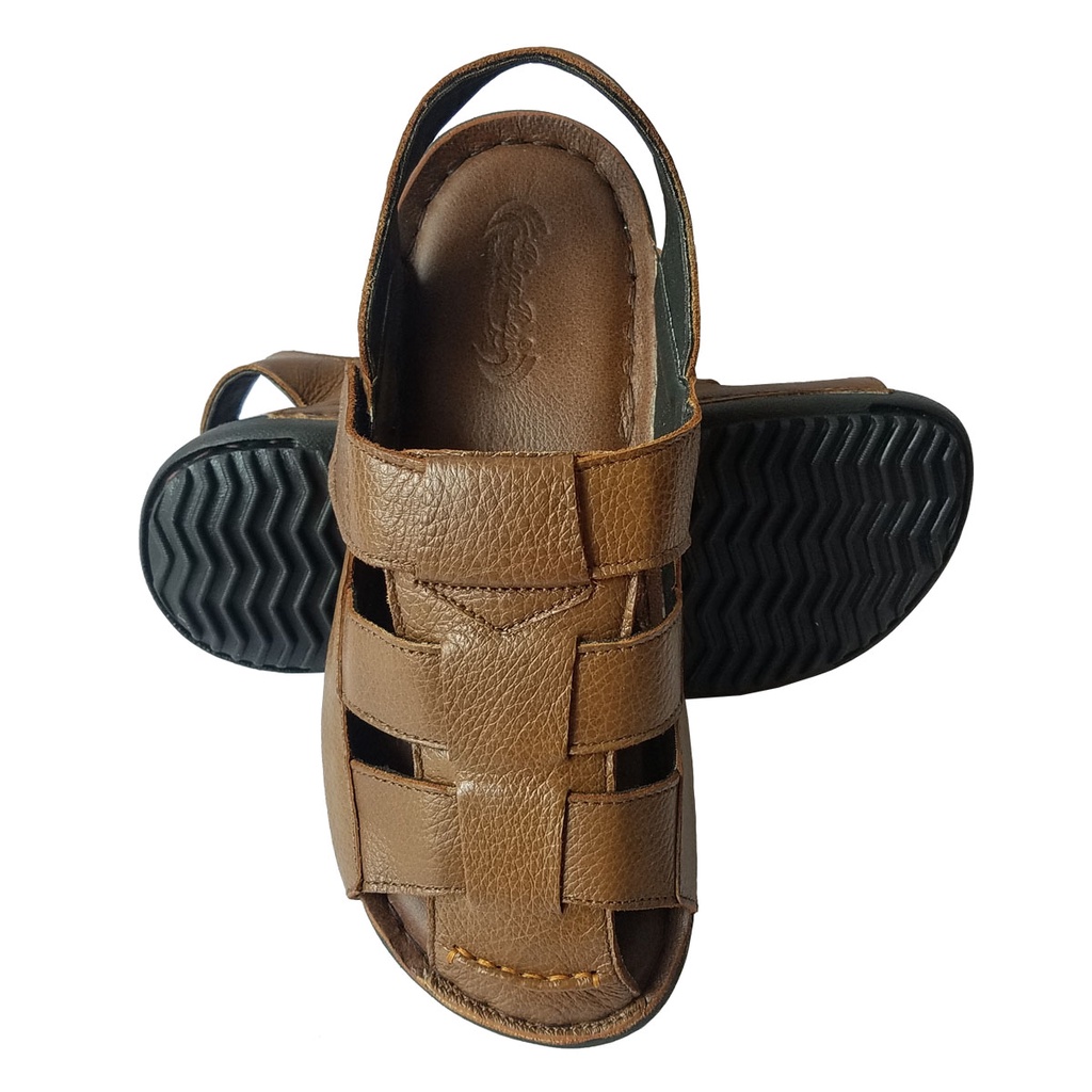 Giày Sandal Nam Bít Mũi Da Bò Thật BIGBEN Cao Cấp SD115